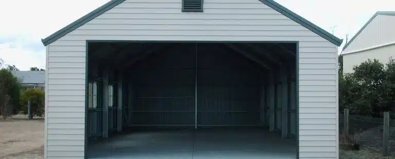 steel weatherboard sheds