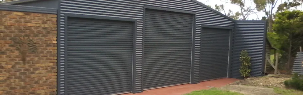 Triple Garage Charcoal Shed