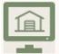 a computer monitor displaying a house graphic